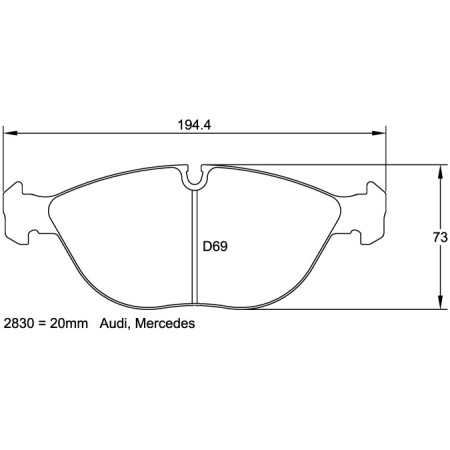 Plaquettes avant Pagid RSL29 Jaune - Audi RS4 (B5) 2000-01
