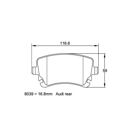 Plaquettes arriere Pagid RSL19 Jaune - Audi RS6 (C5) 2002-04