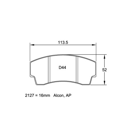 Plaquettes Pagid RSL29 Jaune - Alcon Caliper H type 16mm D44
