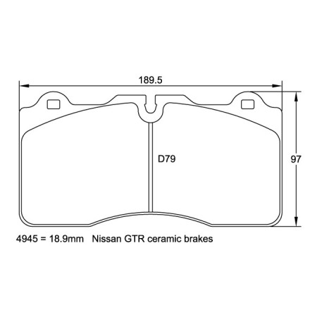 Plaquettes avant Pagid RSC1 - Nissan GTR (R35) avec disques céramique 2008+