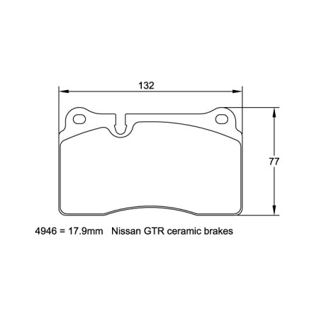 Plaquettes arriere Pagid RSC1 - Nissan GTR (R35) avec disques céramique 2008+