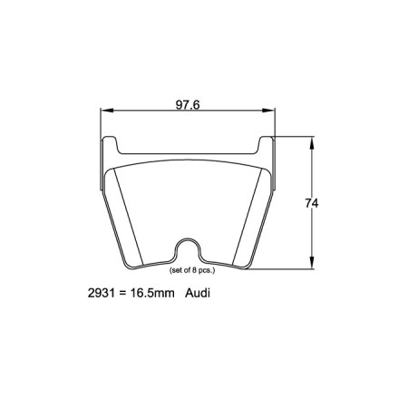 Plaquettes avant Pagid RSL29 Jaune - Audi TT-RS Quattro (FV) avec disques acier (16+)