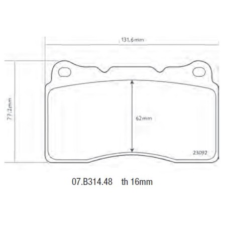 Plaquettes avant Brembo HP2000 - Mitsubishi Lancer Evo X (07+)
