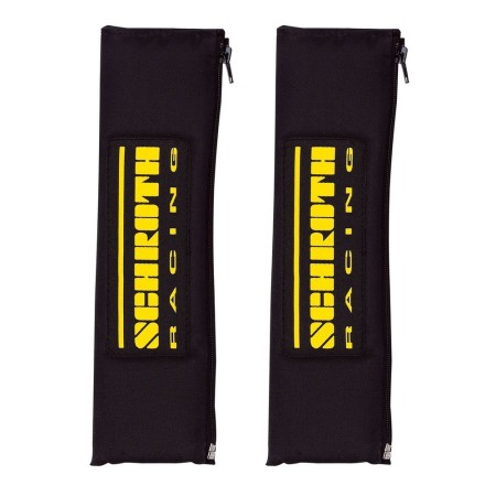 Schroth Paire de protège épaule 75mm/3" noir écriture jaune