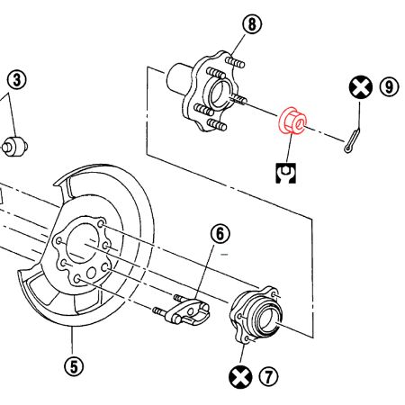 Nissan OEM écrou du demi arbre - Nissan 350Z, 370Z, GT-R