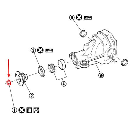 Ecrou de pignon du différentiel Nissan OEM - 350Z / 370Z