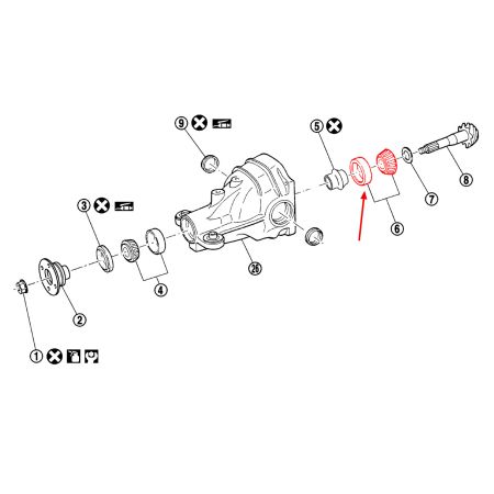 Roulement arrière de pignon du différentiel Nissan OEM - 350Z / 370Z