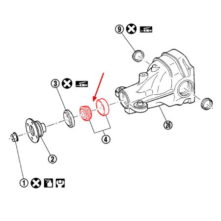 Roulement avant de pignon du différentiel Nissan OEM - 350Z / 370Z