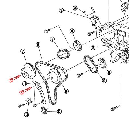 Vis de pignon d'arbre à cames d'admission Nissan OEM - VQ35DE, Nissan 350Z