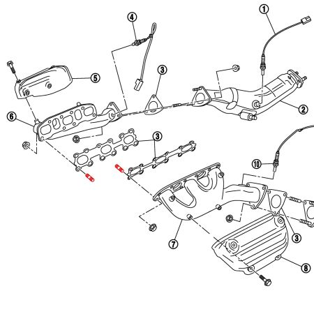Goujon de collecteur d'échappement Nissan OEM - 350Z / 370Z / GT-R
