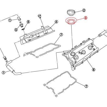 Collerette du bouchon de remplissage d'huile - Nissan 350Z Z33