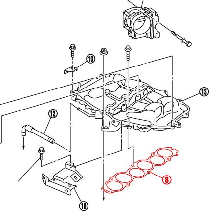 Joint d'étanchéité inférieur du collecteur d'admission Nissan OEM - 350Z VQ35DE