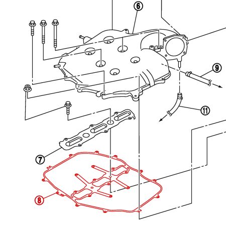 Joint d'étanchéité supérieur du collecteur d'admission Nissan OEM - 350Z VQ35DE